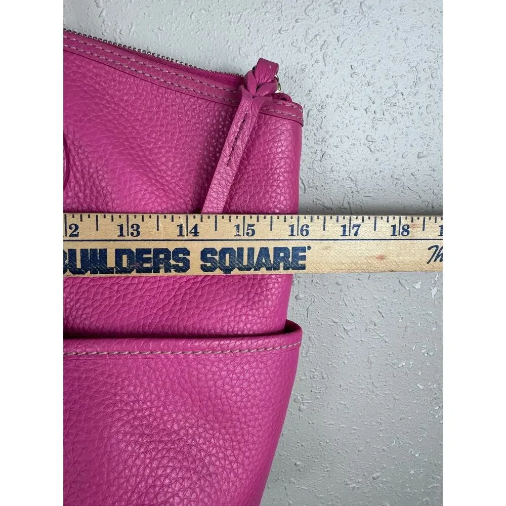 Dooney & Bourke Vibrant Pink Pebbled Leather Crescent Tote with COA